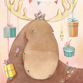 Поздравительный лось