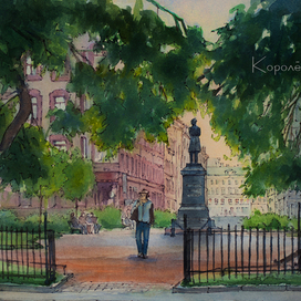 Летний вечер в пушкинском сквере