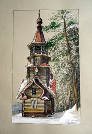 Графика "Часовня".