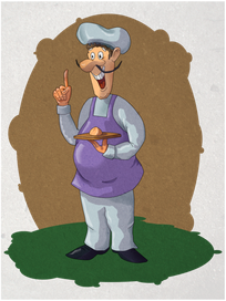 Повар с пирожком