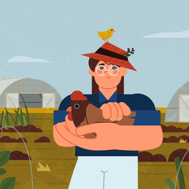 Девушка фермер.