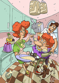 А эта за маму. А эта за папу.