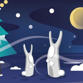 Зайки на лужайке 