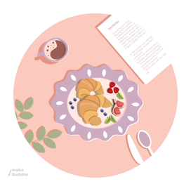 Круассаны и кофе.