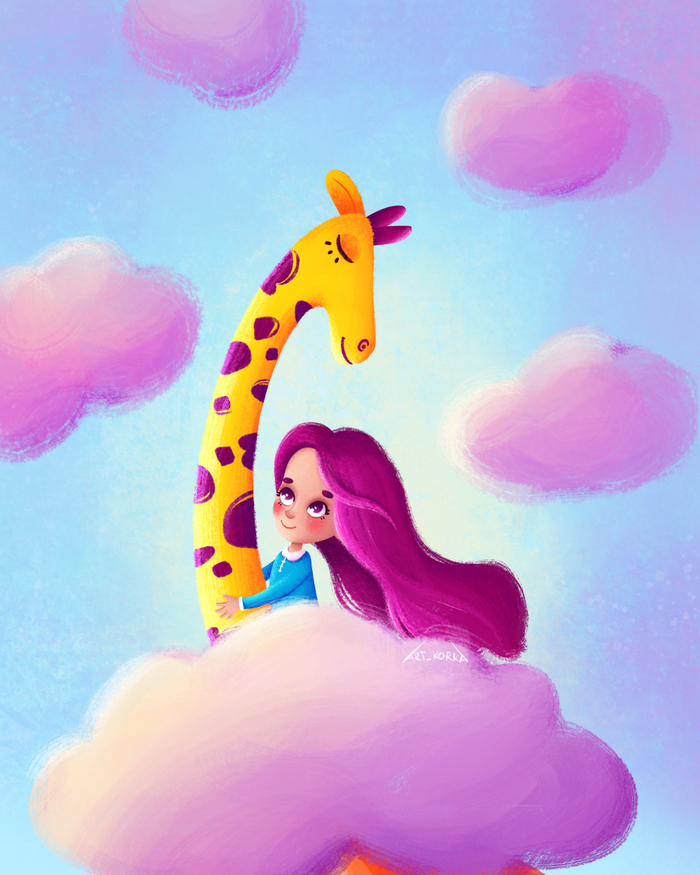 Жираф в облаках
