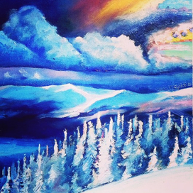 Зима. Закат