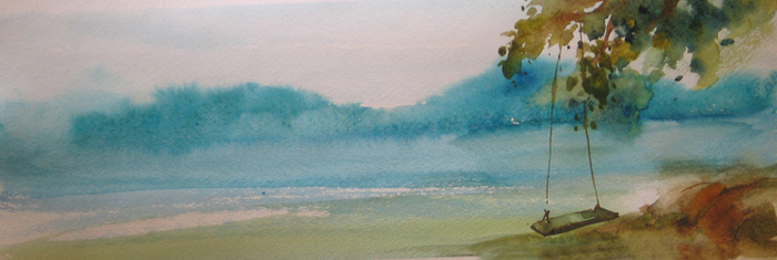 Качели на берегу