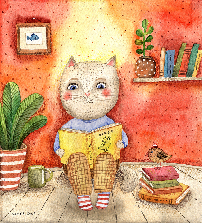 "Кот с книгой"