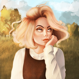 Стилизованный портрет с фоном 