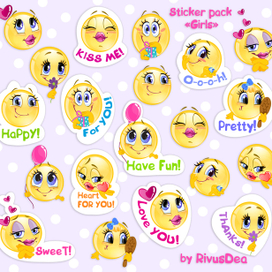Набор смайлов "Девченки"