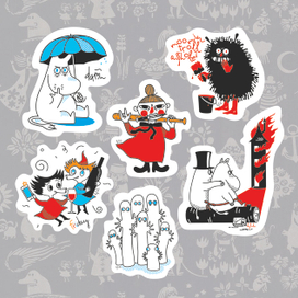 Bad Moomins. Printable stickers for your own merch.