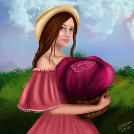 Девушка с цветком