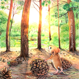 К сказке Дениса Емельянова "Мышонок и подснежник". Права на иллюстрацию выкуплены автором сказки.