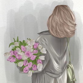 Девушка с цветами