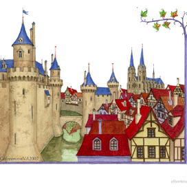 Замок и город.