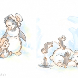 Мама с дочкой. Мишка и озорники