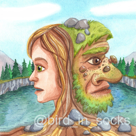 Иллюстрация к сказке "Троллево озеро"