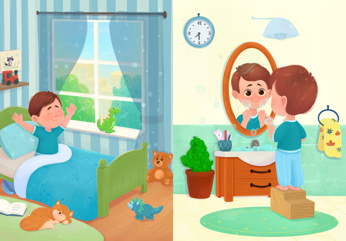 Разворот книжки-говорушки для издательства Профпресс