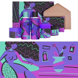 Серия иллюстраций для набора уходовой косметика для лица