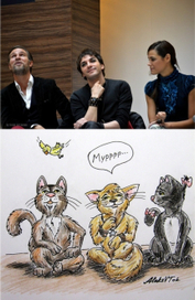 Два кота и кошка