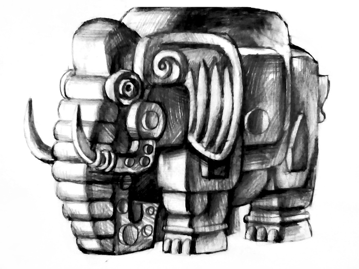 26. "Слон", бумага, карандаш. 2017 г. 