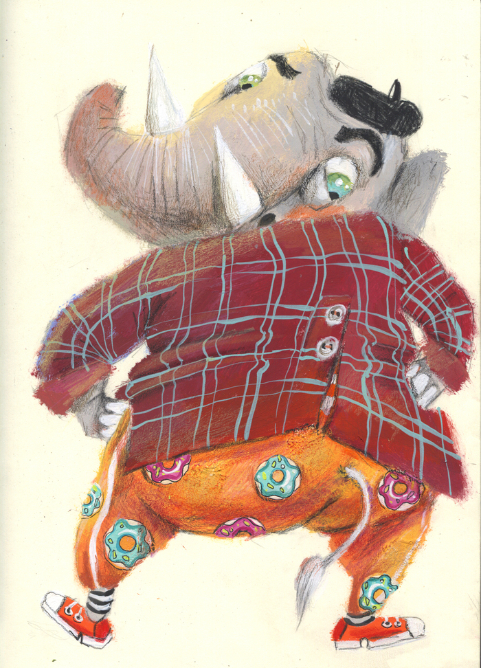 Хвост рассматривает 