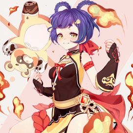 аниме девушка из игры  Genshin Impact