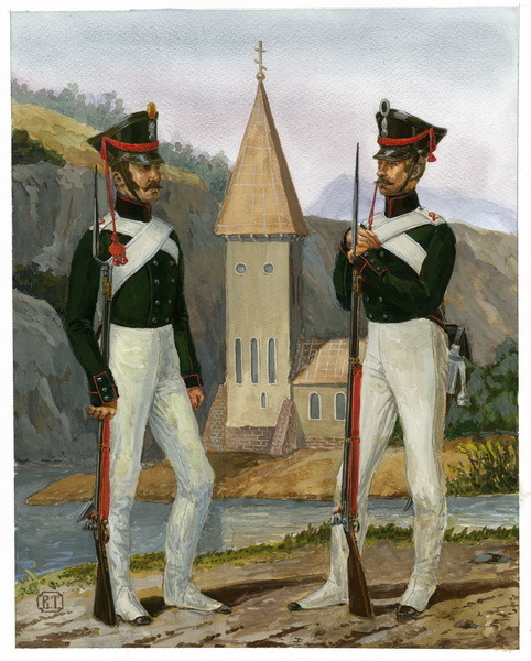 Рядовые 2го пионерного полка. 1813г.
