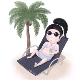 Мутная девочка на отдыхе