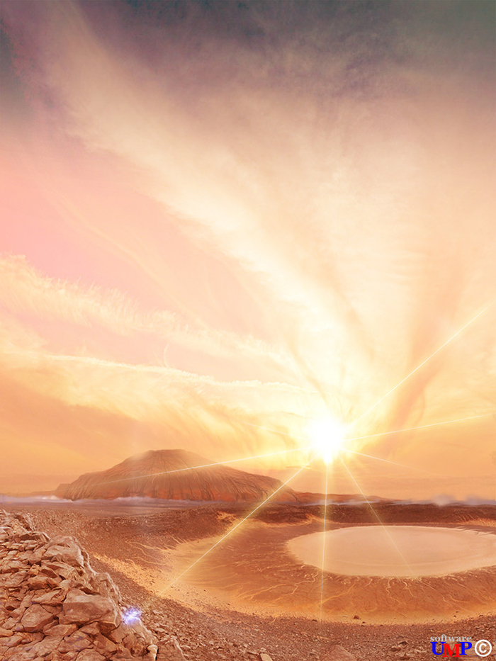 Марс, вид на гору Олимп 