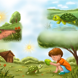 Иллюстрация для мордовского журнала "Якстерь тяштеня", сюжетом является авторское произведение. Procreate