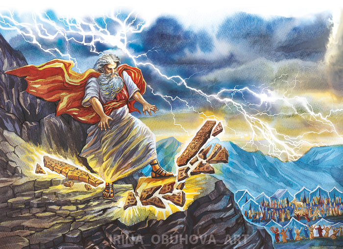 Моисей разбивает скрижали.