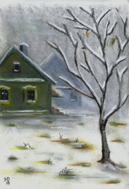 Назарьево. Сумерки. Первый снег.