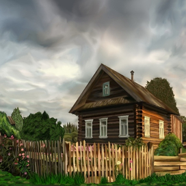 закат у бабушки в деревне