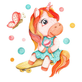 Единорожка на скейте