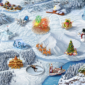 Игровая карта "Новогодняя"