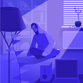 Sad boy Векторная иллюстрация