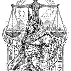 Анубис, эскиз тату