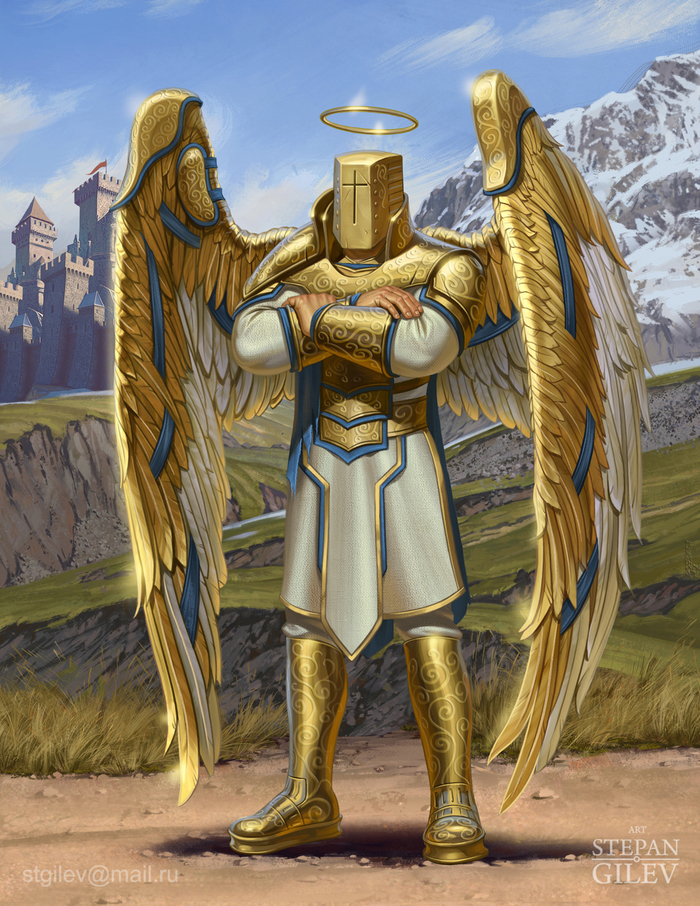 Крылатый рыцарь в золотой броне