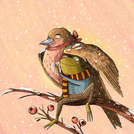  "Влюбленные" иллюстрация на День Святого Валентина