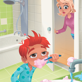 Для детской книге о гигиене