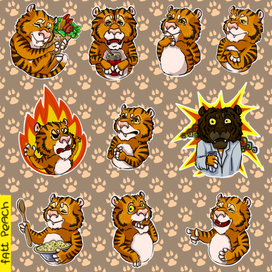 Стикеры тигра