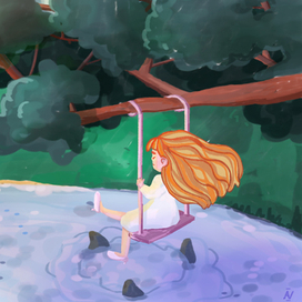 Девочка над озером