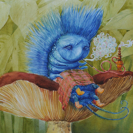 Эскиз.Синяя гусеница.