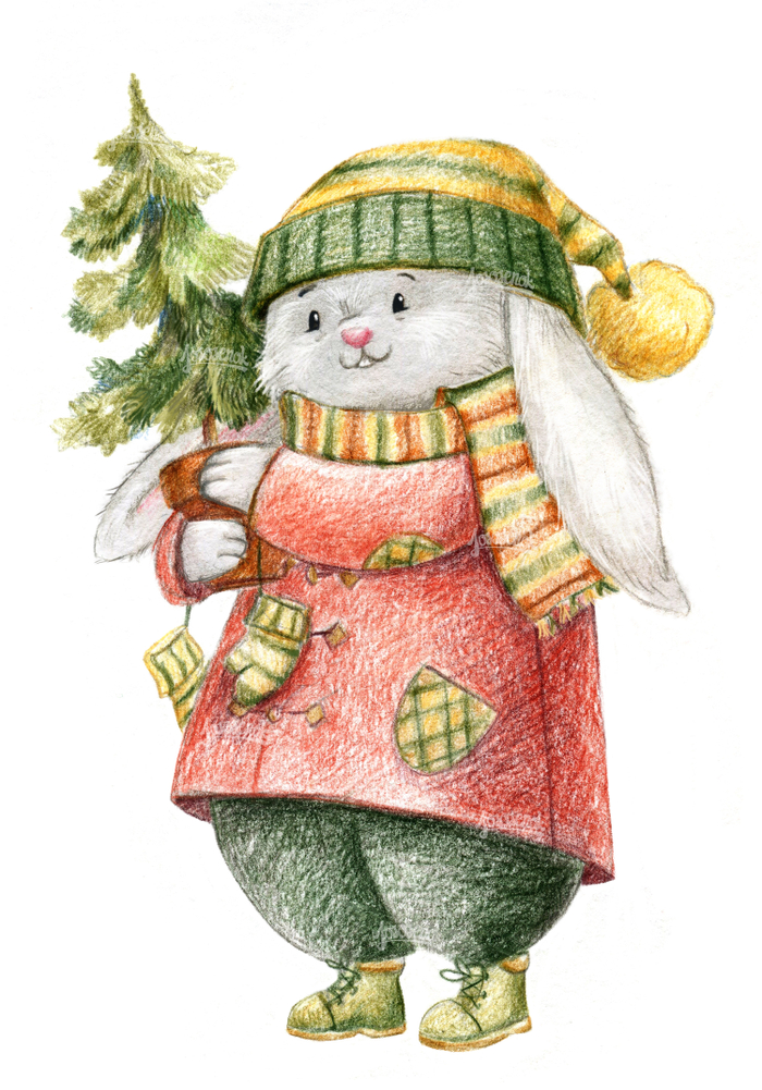 Зайчик с ёлочкой. 