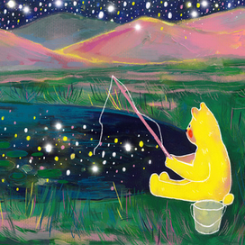 Иллюстрация к авторской детской книге "Мишка Ландыш и звёздочка с небосклона"