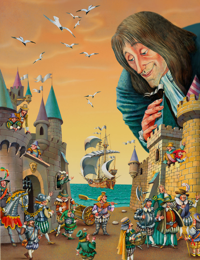 Иллюстрация к книге "Гулливер в стране лилипутов"