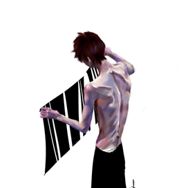 парень и штрих-код