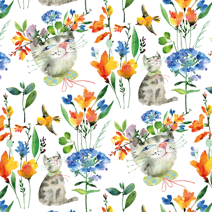 Кот в цветах )))