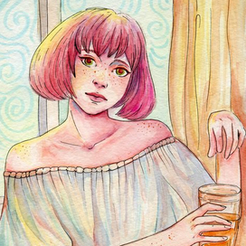 Девушка за стойкой